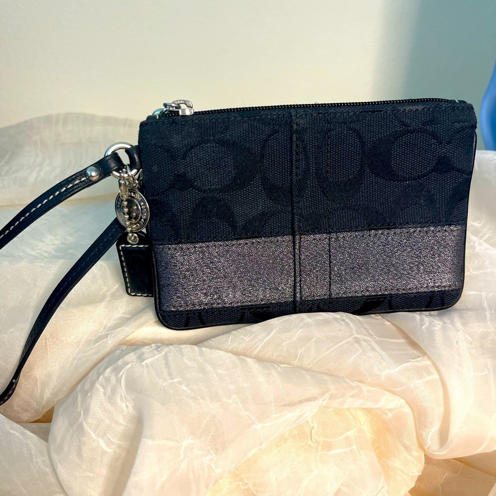 Coach wristlet wallet black